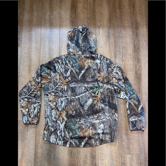 REAL TREE EDGE CAMO MEN'S HUNTING TECH HOOD PULLOVER w/Built-In FACE GAITER NEW - Picture 14 of 16